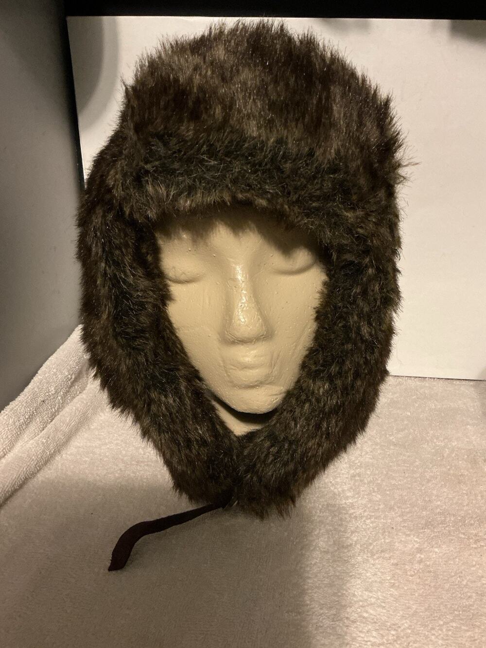 Target Faux Fur Newsboy Hat Brown Laplander Earflaps One Size Fits Most
